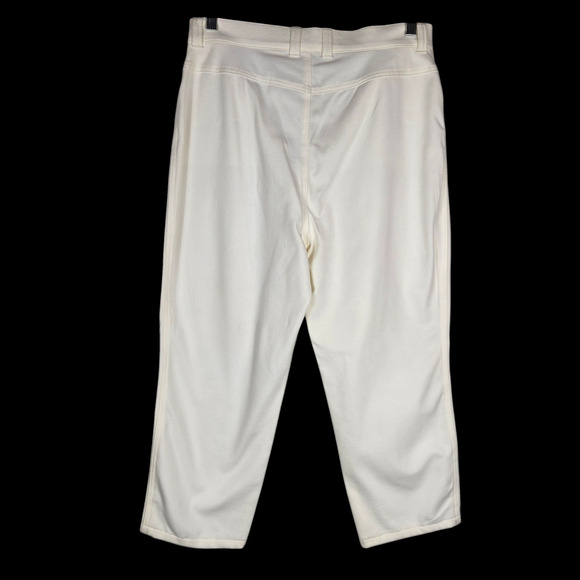Escada Women's Large Off White Cotton Cropped Pants Size 12 Size 42 Large  #914 - Picture 2 of 9